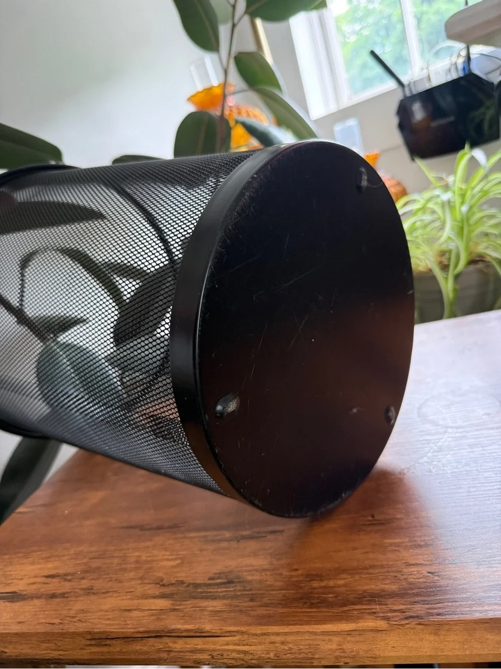 Black Mesh Wastebasket - Home Accents
